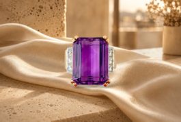 Massiver Amethyst - Diamant - Cocktailring, 9,50 ct