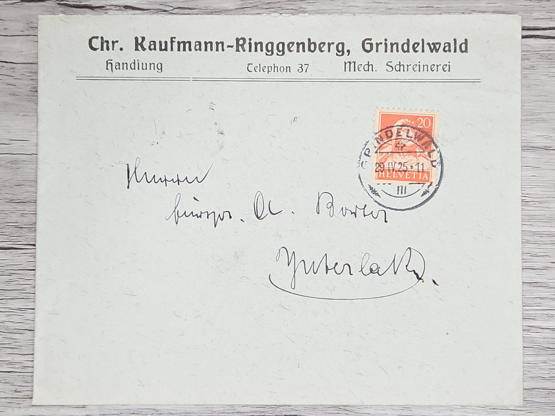 Tutti i francobolli: CL01 Enveloppe + Timbre Suisse 1925 – Usato da Cousset venduto da Patrick_Collections