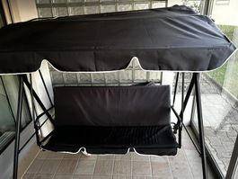 Hollywoodschaukel mit Sonnendach schwarz Top Zustand