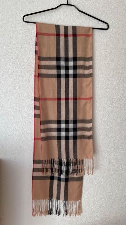 F&S Burberry Stil Neu 170x(30x2)cm Schal Foulard Pareo Beige