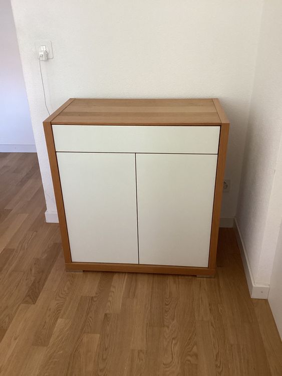 Kommode Eiche Massiv / weiss Hochglanz von hülsta now | Kaufen auf Ricardo