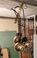 Vintage Hängelampe, 4 goldene Kugelleuchten