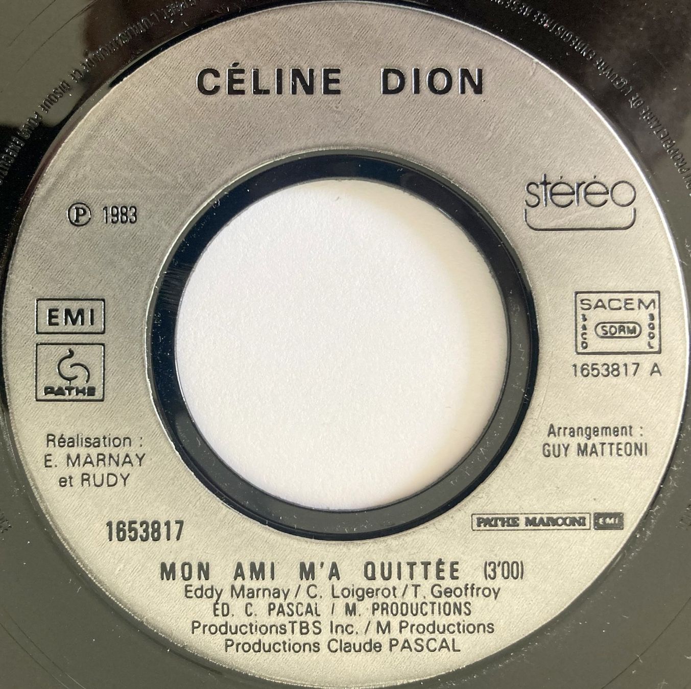 Dischi in vinile: CELINE DION - MON AMI M'A QUITTEE – Usato da Bottens venduto da hotter-than-hell 2