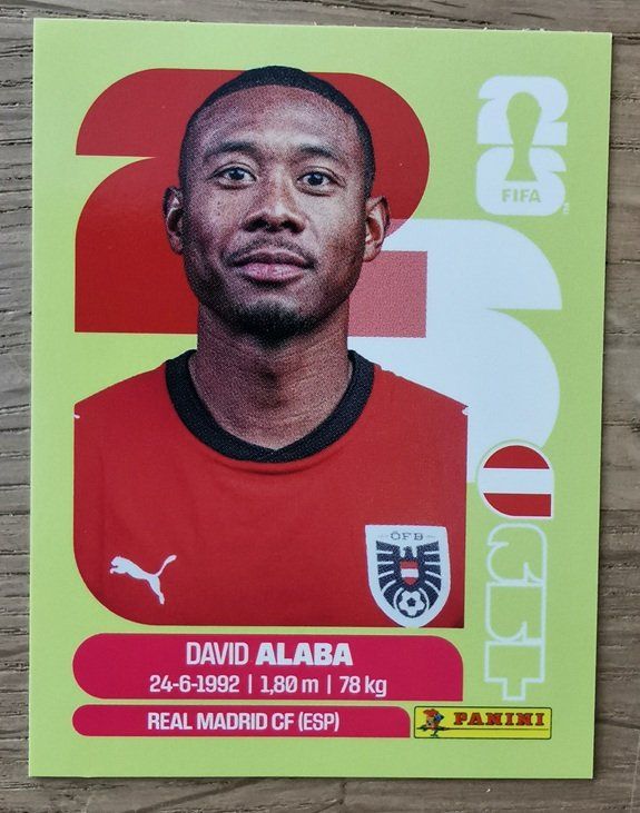 Panini Carte collezionabili: David Alaba AUT 4 Panini FIFA World Cup 2026 – Nuovo (secondo la descrizione) da Wilen b. Wollerau venduto da morethanmusic