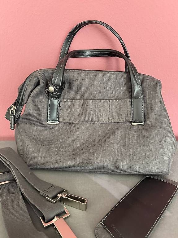 Samsonite Borse: Samsonite Bowlingbag Handtasche Stoff anthrazit-grau – Usato da Muttenz venduto da einfach-schoen 3