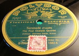 Paul Godwin Instrumental Quartett Rare 1920s Shellac Germany