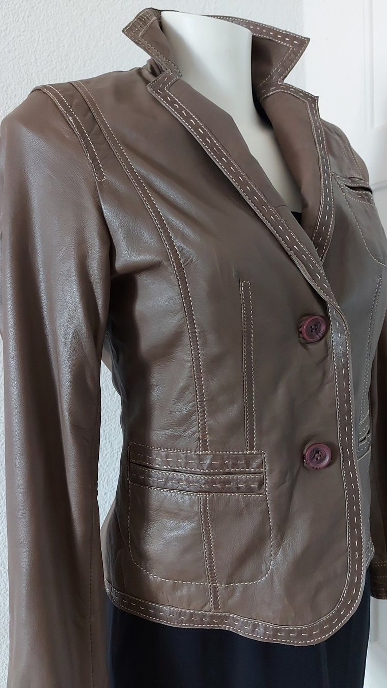 Giacche: Lederjacke, Lederblazer Braun von Steilmann – Usato da langenthal venduto da rundholz7 2