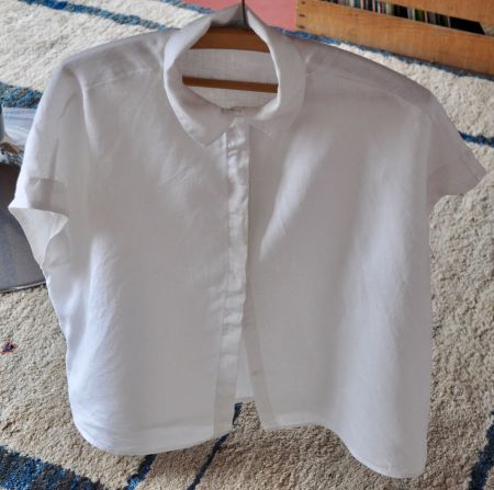 Weisse Leinenbluse von Globus Essentials, Grösse 36