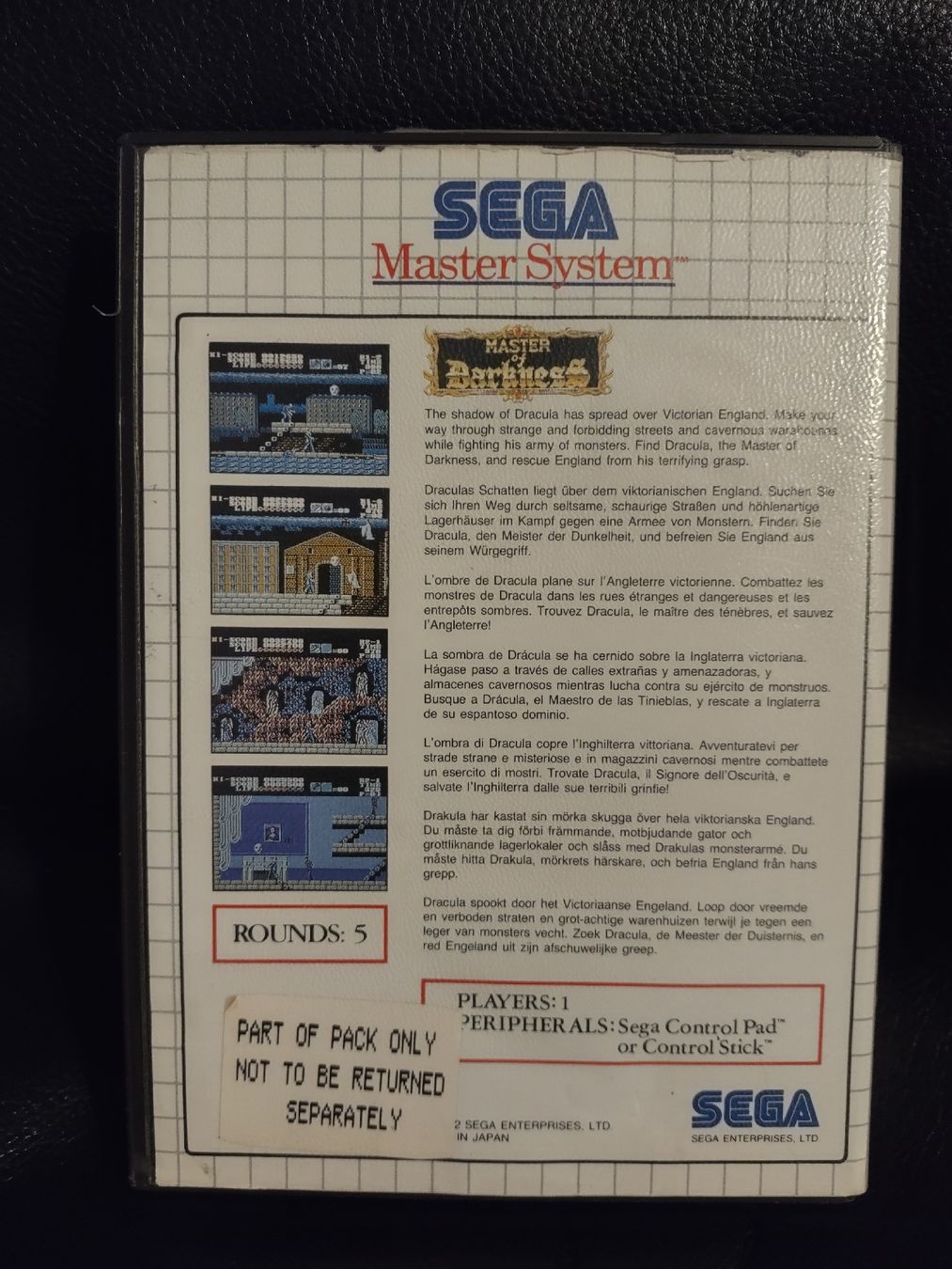 Sega Giochi: Sega Master system - Master of Darkness – Usato da Fribourg venduto da PastGame 2