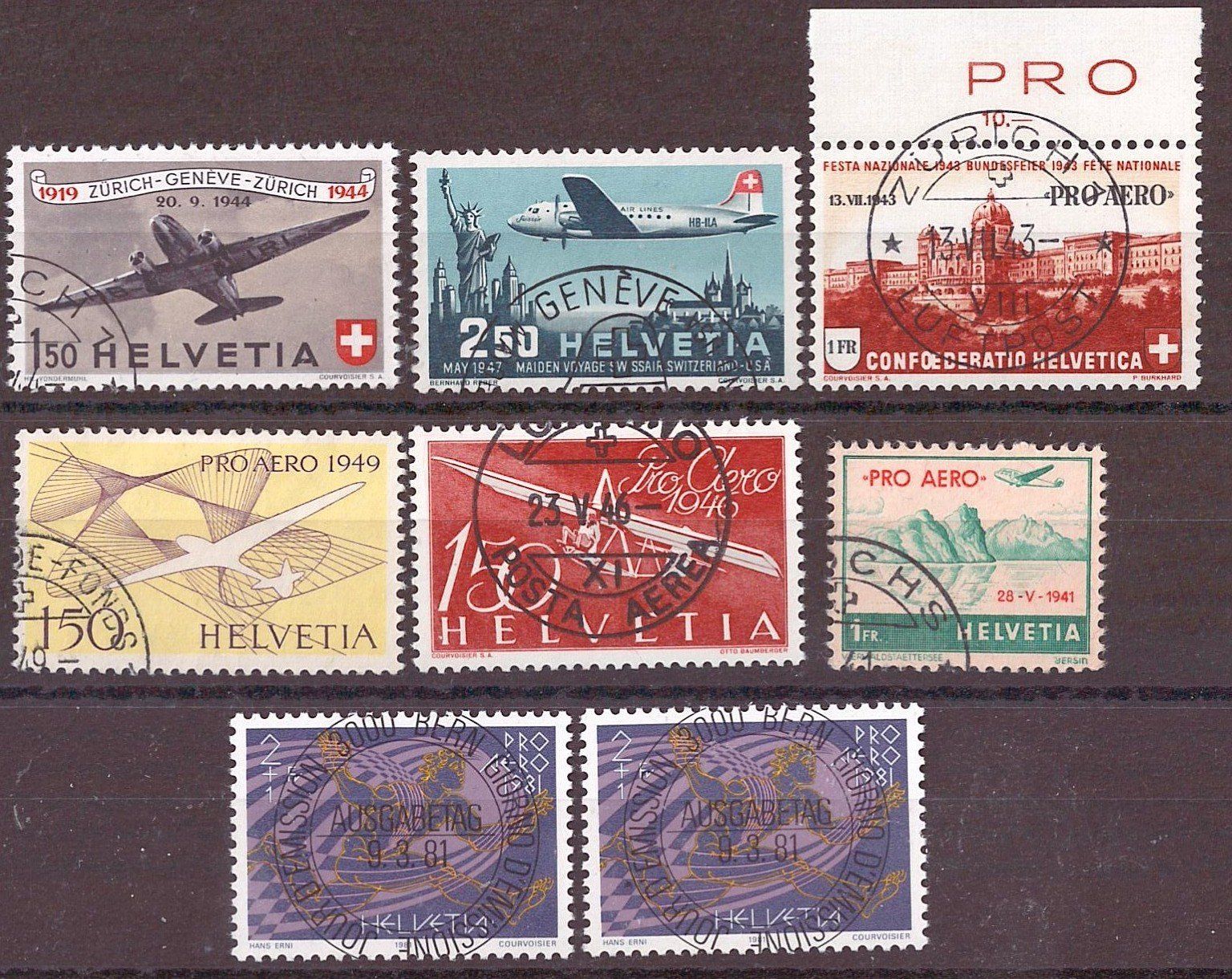 Tutti i francobolli: # 94 --- FLUGPOST PRO AERO – Usato da Dübendorf venduto da Piero2