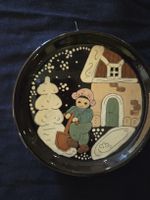 Keramikteller Handarbeit "Burkhart W-6" Wintermotiv