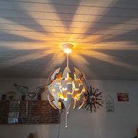 Ikea PS2014 Todesstern Zimmerlampe weiss/kupfer 35cm