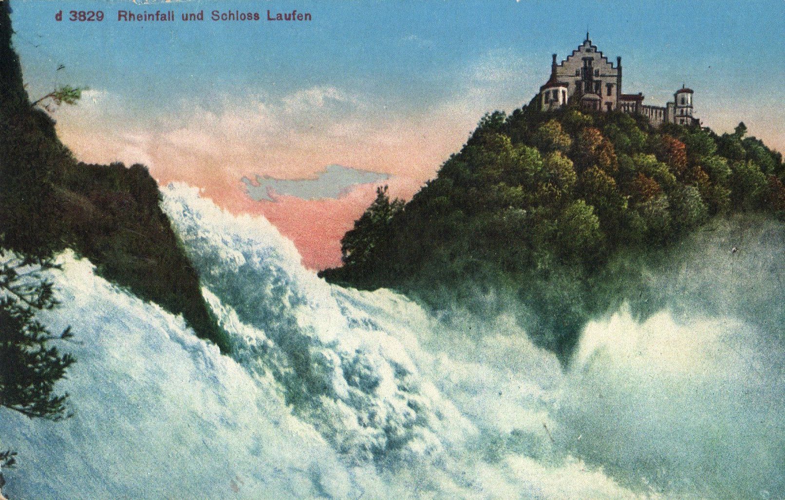 Cartoline postali: Rheinfall und Schloss Laufen – Usato da Melano venduto da pisonsdro