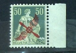 1919 Flugpost  Nr. 2 postfrisch, selten als Randstück