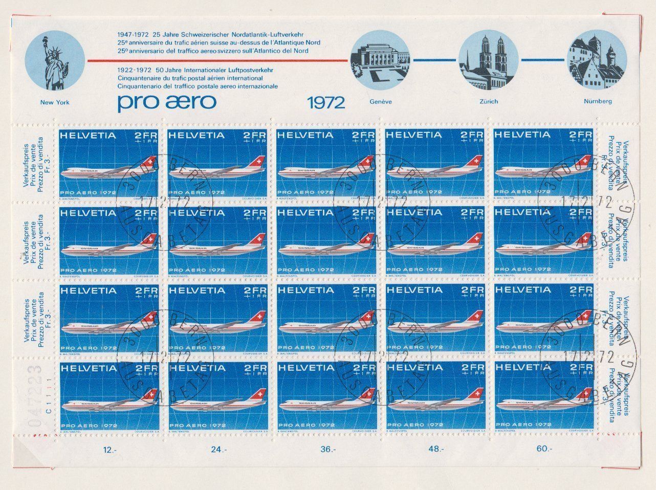 Tutti i francobolli: Bogen PRO AERO 1972 – Usato da Eschlikon TG venduto da PhilCon