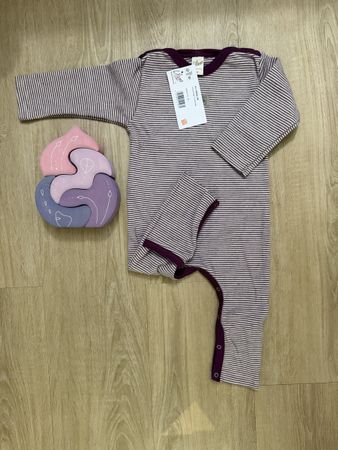 Neu Lilano Merino/Seide Strampler mit Beinumschlag Grösse 68