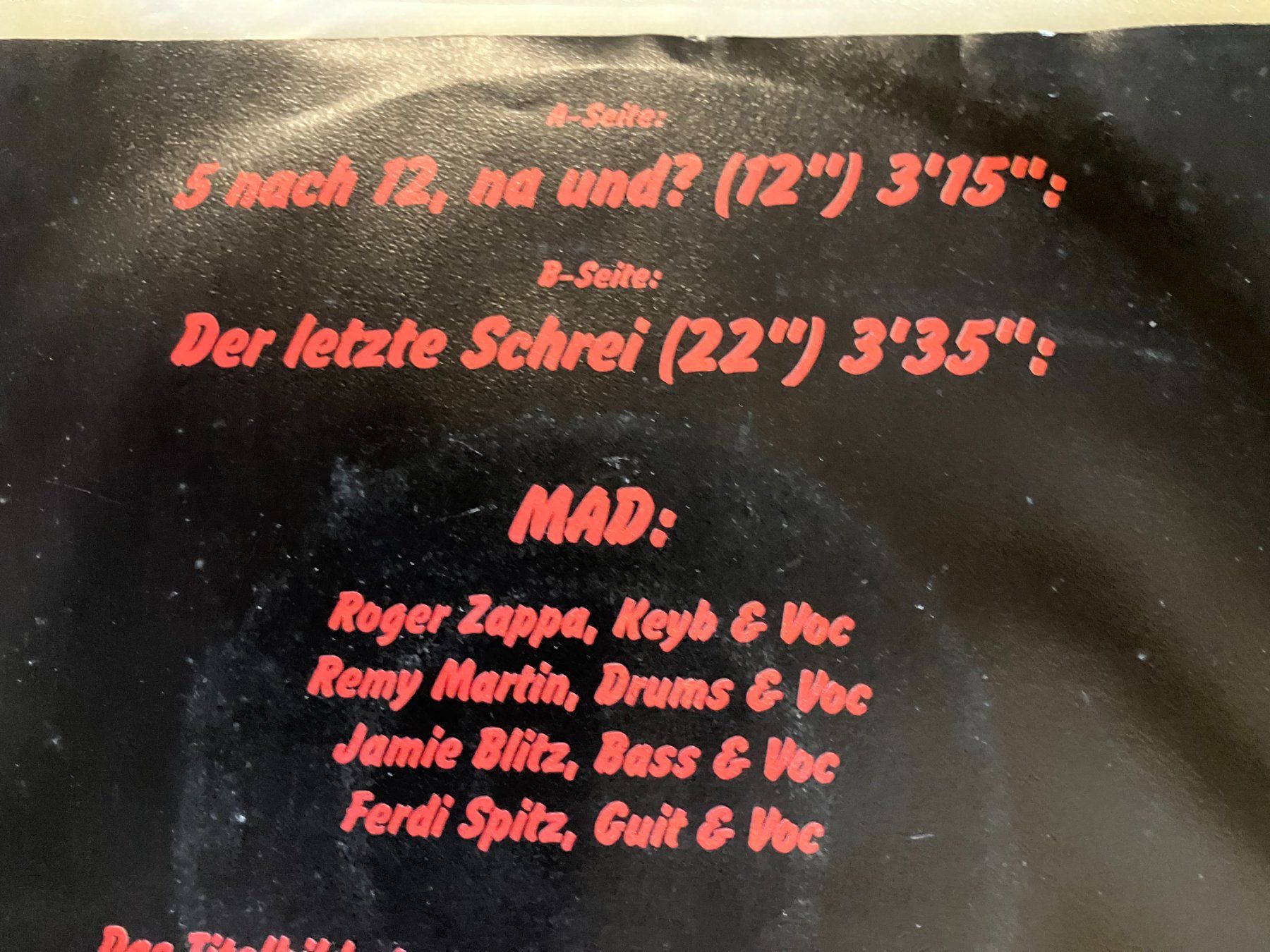 Dischi in vinile: Mad – Usato da Aarwangen venduto da Jukebox3 3
