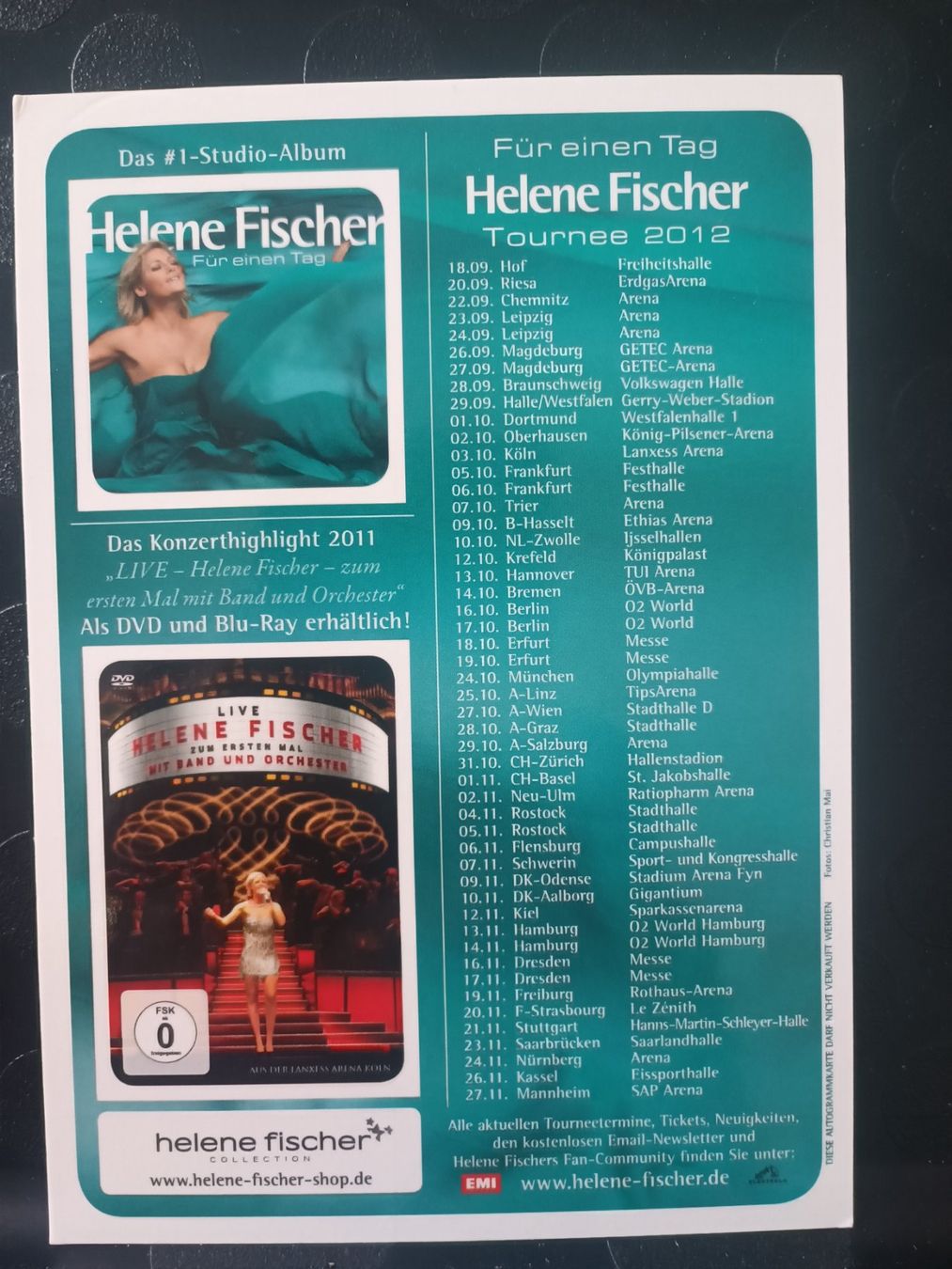 Autografi: Helene Fischer - handsigniert – Usato da Menziken venduto da Artographs 1
