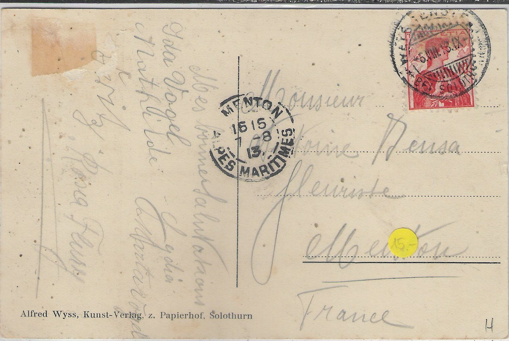 Cartoline postali: Hinter-Weissenstein - Familie Obei – Usato da Ettingen venduto da Kartenplanet 1