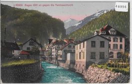 Ragaz - gegen die Taminaschlucht - Litho