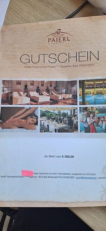 Buoni: Thermengutschein Steiermark – Nuovo (secondo la descrizione) da Frauenfeld venduto da Andmirraf