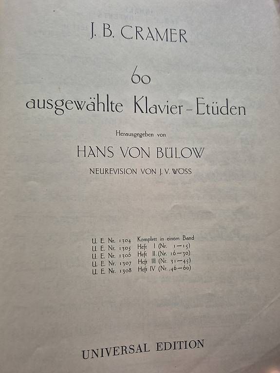 Libri: Klaviernoten Cramer-Bülow – Usato da Niederhasli venduto da mybluefish 1