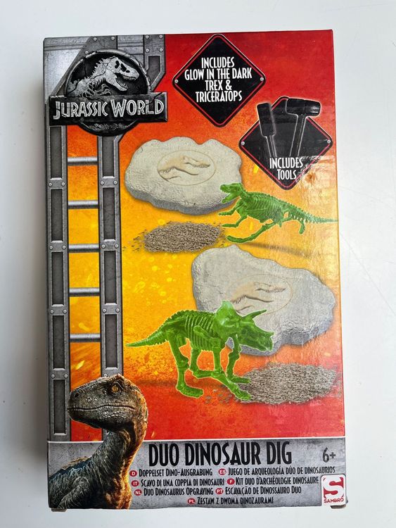 TE-Trend Set Scavo Archeologico Dinosauri Per Bambini, 2 Pezzi Con Martello, Scalpello E Spazzola, Scheletro Luminescente, Giocattolo Educativo