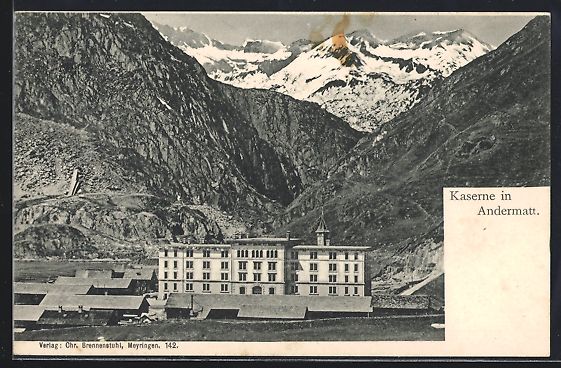 Cartoline postali: AK Andermatt, Kaserne – Usato da Berlin venduto da bartko-reher