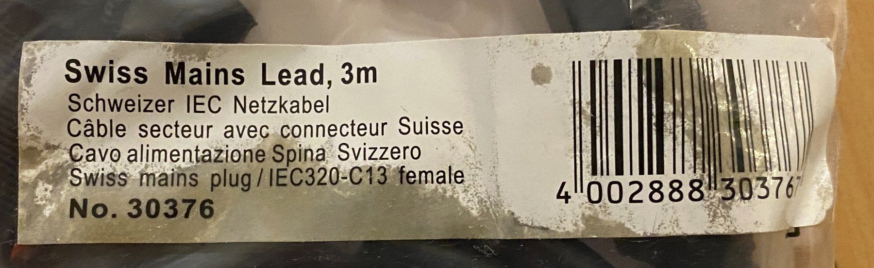 Cavi: Lindy Geräte Stromkabel, 3m, 3 Meter – Nuovo e nell'imballaggio originale da Winterthur venduto da YaV 2