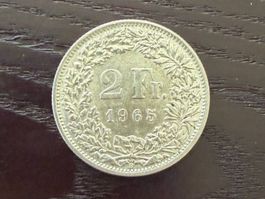 1 x 2 Franken Schweiz 1965 – zirkuliert