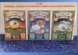 Sternzeichen-Kartenset mit Halbedelsteinen : 12er - Set