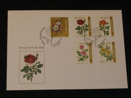Pro Juventute FDC 2002 Nr. 364 - 368 Weihnachtsmarke - Rosen