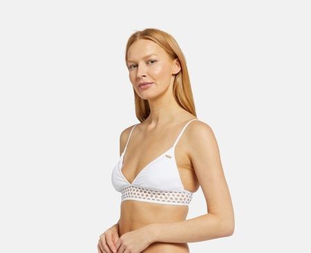 Neuwertiges Bikini-Oberteil Roxy uni weiss Gr. XS - 240956