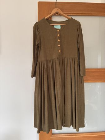 Unique Olive Dress - Boho Style - M