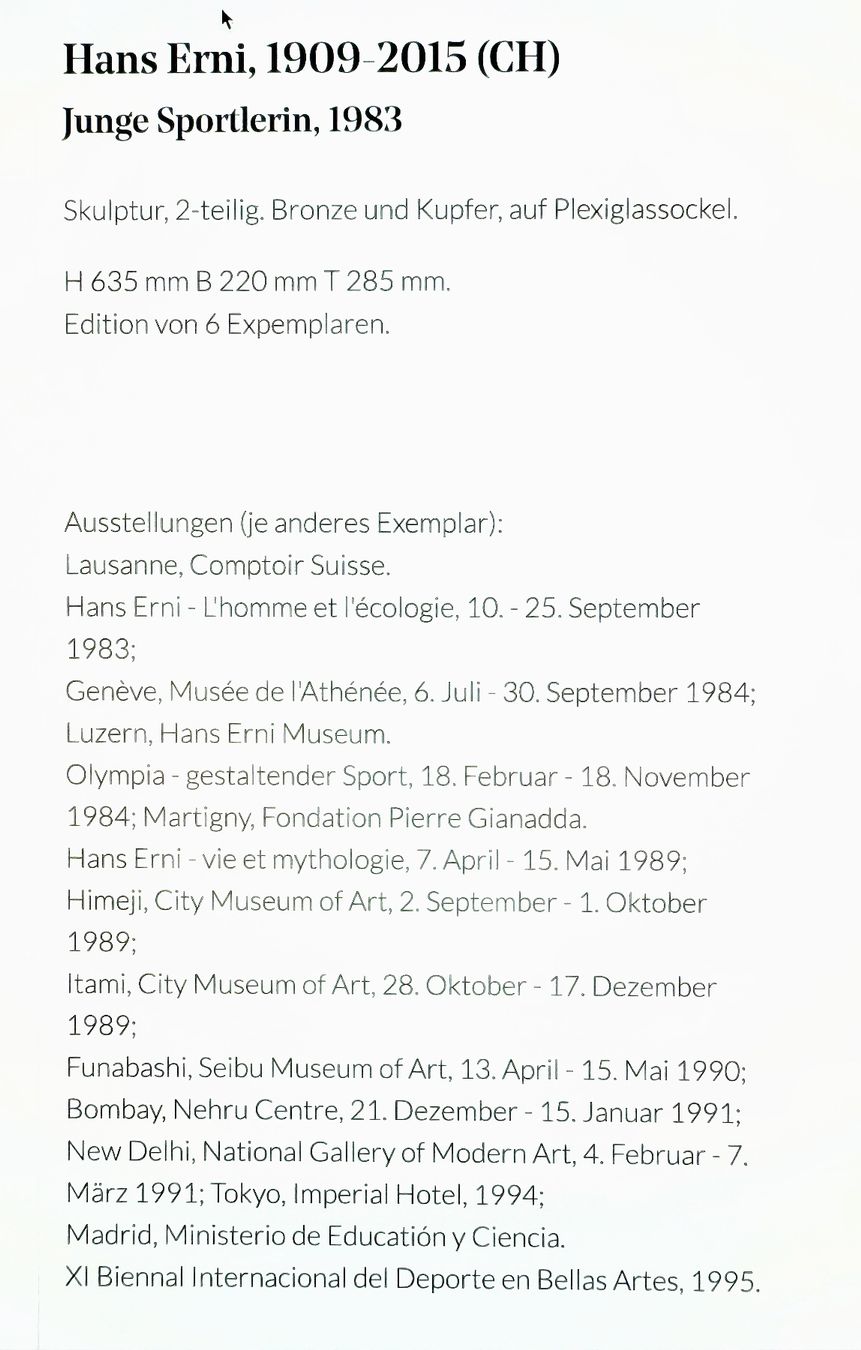 Sculture & Statue: Hans Erni. Sehr seltene Bronce-Skulptur. – Usato da Solothurn venduto da Spektrum007 6