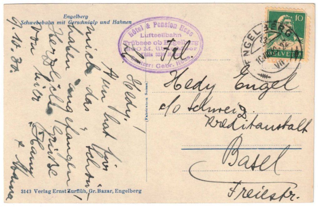 Cartoline postali: Engelberg - Luftseilbahn Gerschnialp--Trübsee – Usato da Binningen venduto da Mountainrider 1