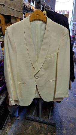 veste de smoking blanc cassé pour homme