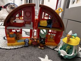 Bing und Flop Spielfiguren Haus und Eiswagen guter Zustand