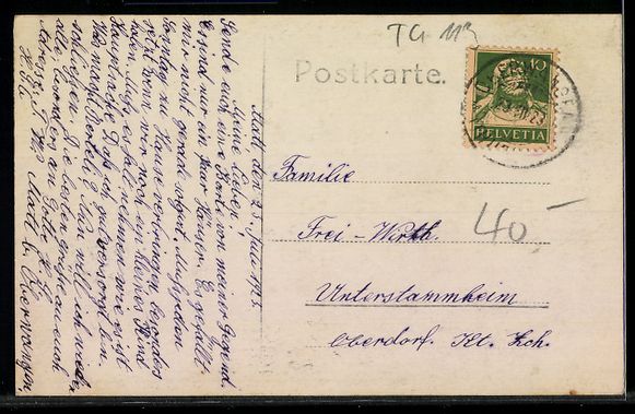 Cartoline postali: AK Dussnang, Ortsansicht mit Kirche – Usato da Berlin venduto da bartko-reher 1