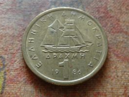 GRECE  1  Drachme  1986