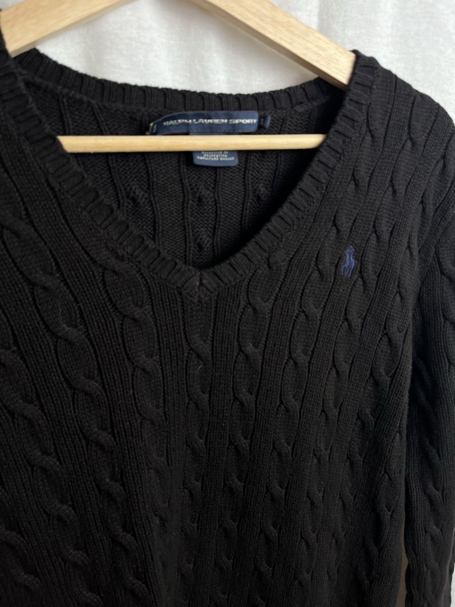 Ralph Lauren Pulls & Sweat-shirts: Pull col V Ralph Lauren noir taille L – Neuf (Voir description) à Les Avanchets par lunedeneige.shop 1