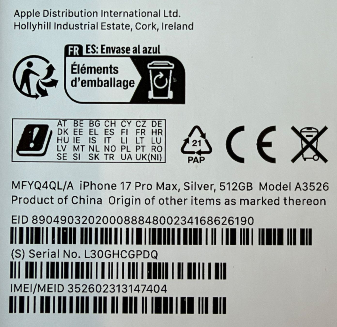 Apple Handys / Smartphones: iPhone 17 Pro Max 512 GB, Silver – Gebraucht aus Allschwil von Pasci30 8