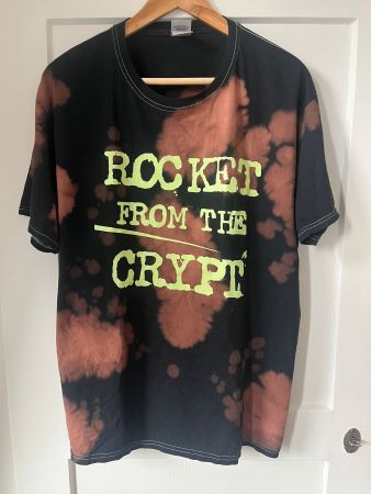 Rocket From The Crypt Green Logo Bleached T-Shirt Large Neu