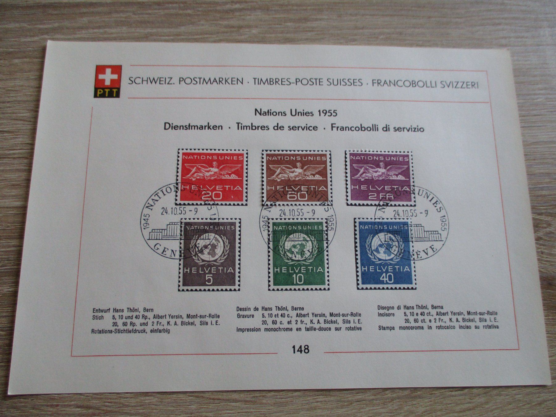 Tutti i francobolli: Feuille de collection n° 144 - 148 125.-- – Usato da Boécourt venduto da Denteles66 1