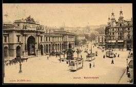 Zürich, Strassenbahnen am Bahnhof auf d