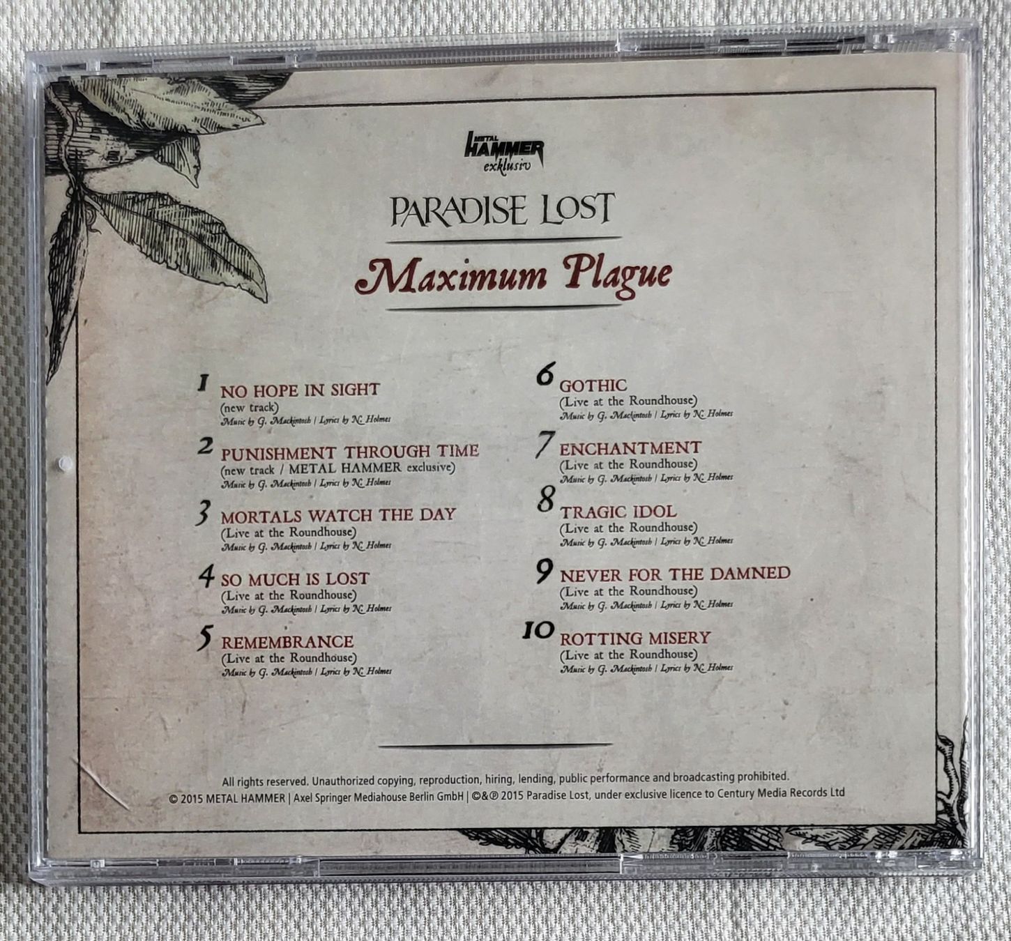 CD: Paradise Lost - Maximum plague – Usato da Villars-sur-glane venduto da Epsilonhike 1