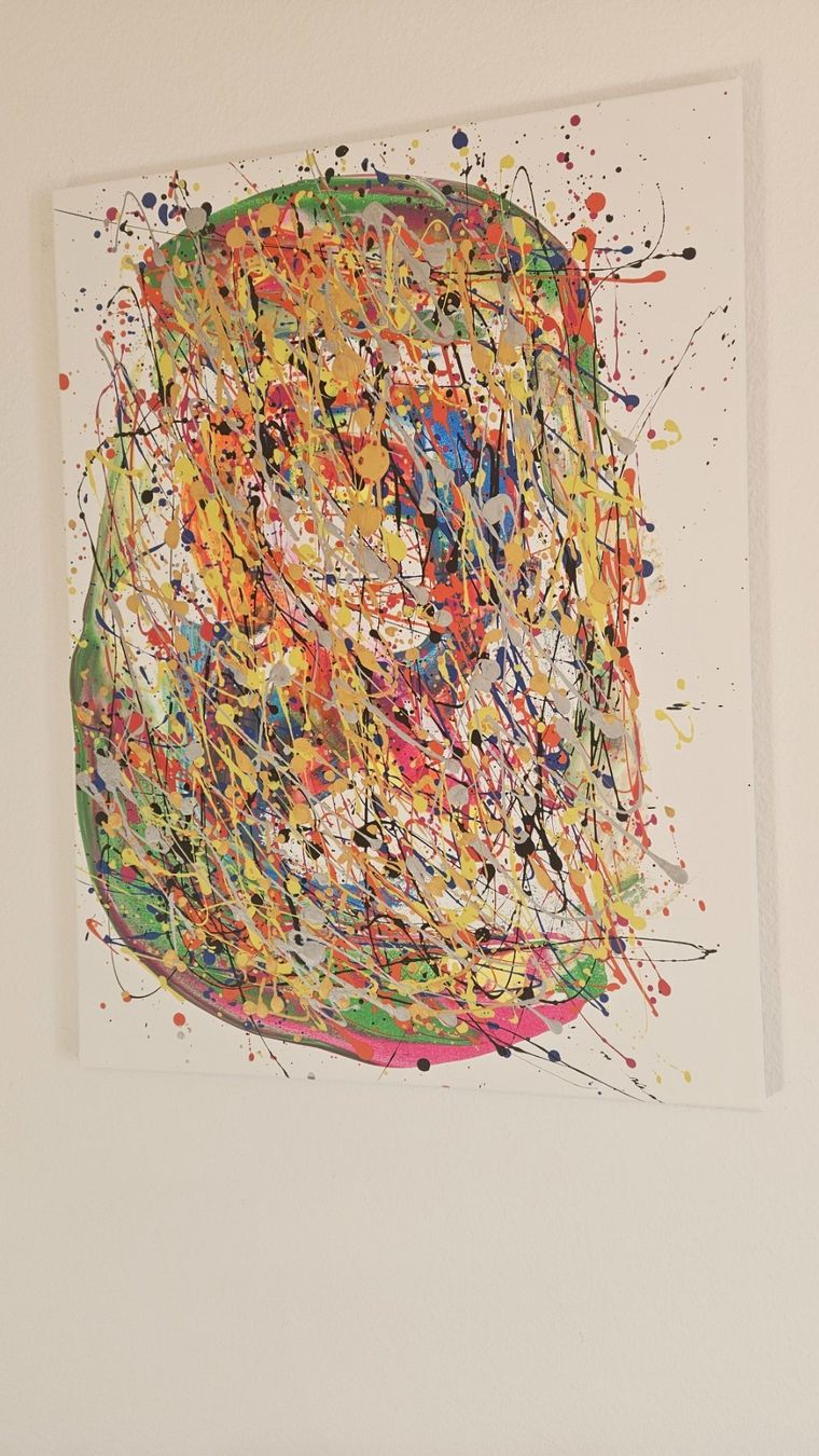 Gemälde: Tableau abstrait coloré, unique, parfait pour décorer! – Neu (gemäss Beschreibung) aus Le Locle von fab_c9hh 1