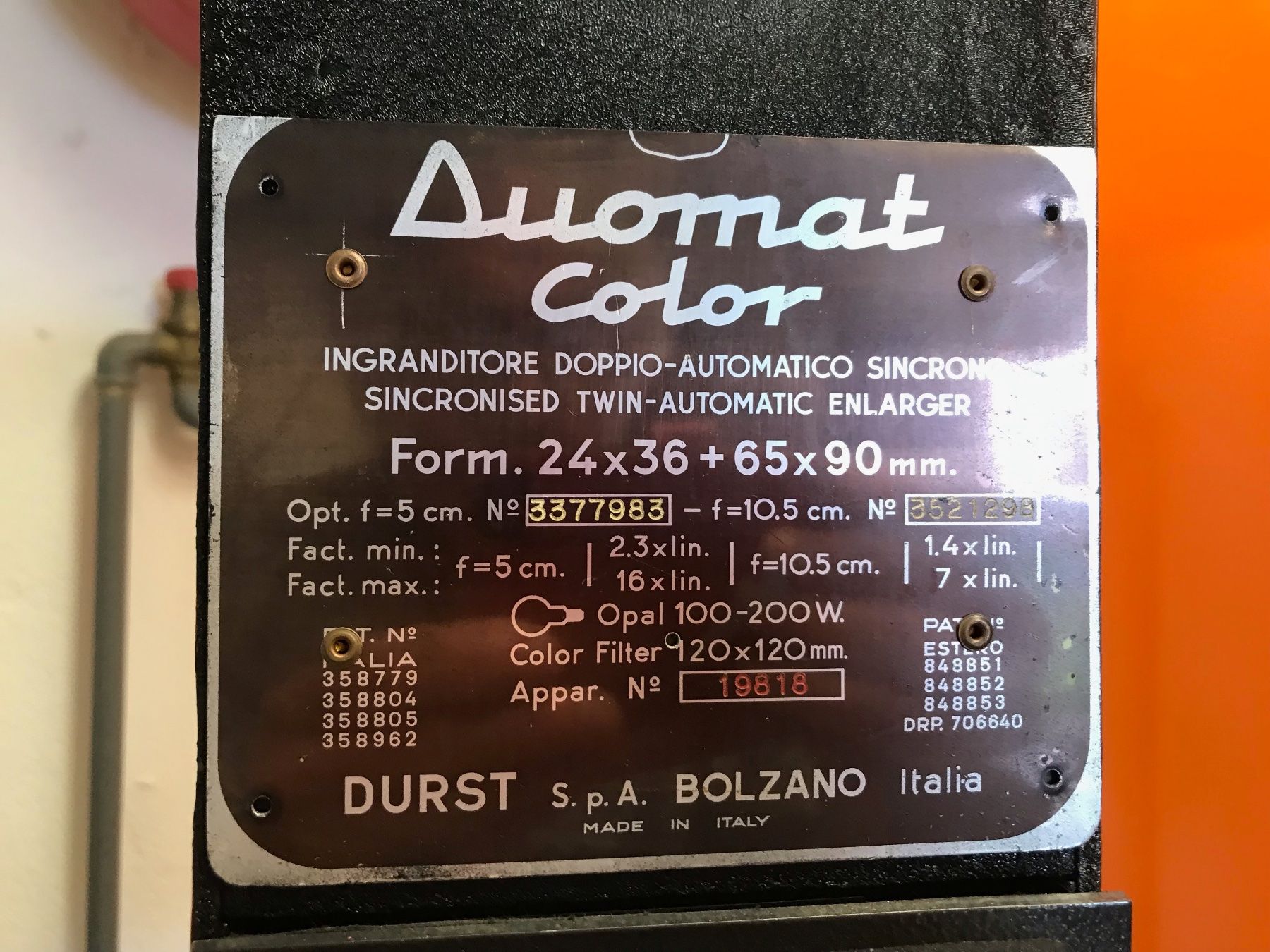 Tutte le macchine: Foto Vergrösserer Durst Duomat Color 6.5 x 9 – Usato da Oberbuchsiten venduto da bally-park-schweiz 1
