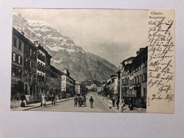 Alte Ansichtskarte Glarus Burgstrasse Detailkarte 1912