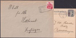 1890-1989, 8 attraktive Bahnpostbelege, seltene Stempel.
